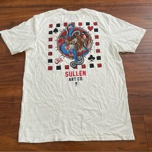 SULLEN ART COLLECTIVE DANA JAMES TIGER WHITE T-SHIRT SZ LARGE L
